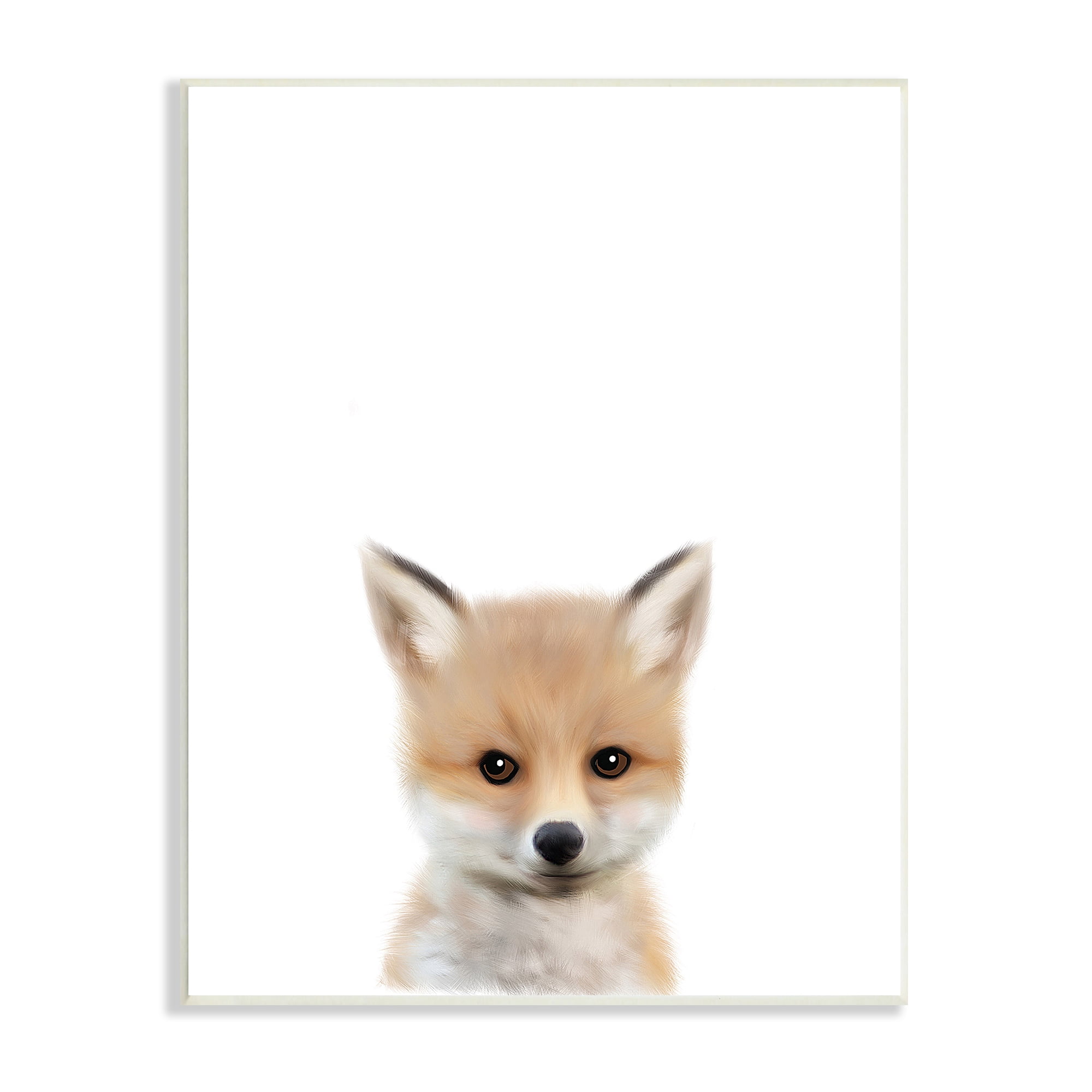 Stupell Industries Baby Fox Animal Kids Painting, 13 x 19,Design by Leah Straatsma