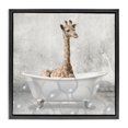 thumbnail image 1 of Stupell Industries Rustic Lodge Baby Giraffe Bath Time Black Floating Frame Canvas Art, 18 x 18, by Kim Allen, 1 of 8