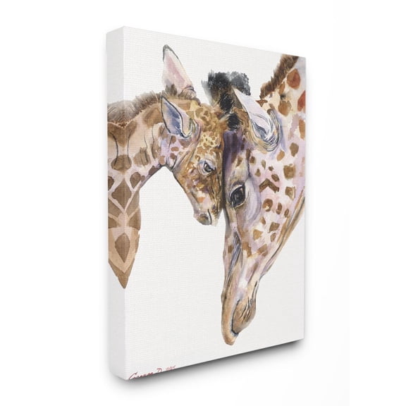 Stupell Industries Baby Giraffe Family Animal Watercolor Painting Canvas Wall Art by George Dyachenko