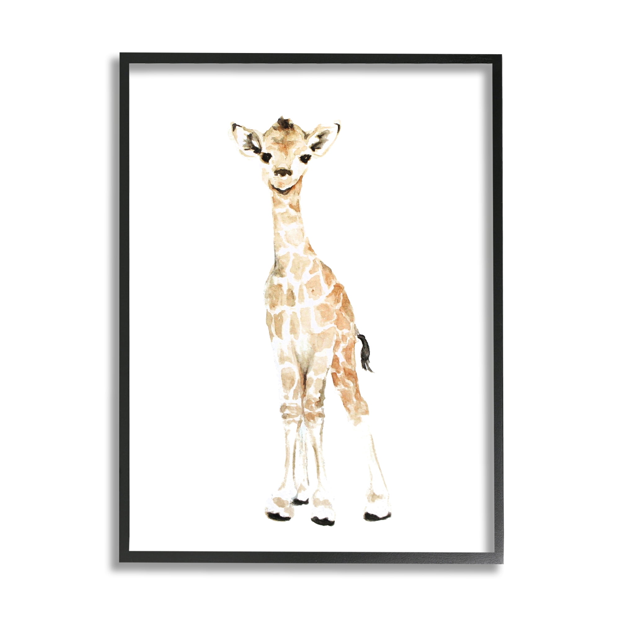 Stupell Industries Baby Giraffe Watercolor Portrait Children's Nursery Safari Animal, 11 x 14,Design by Fox Hollow Studios