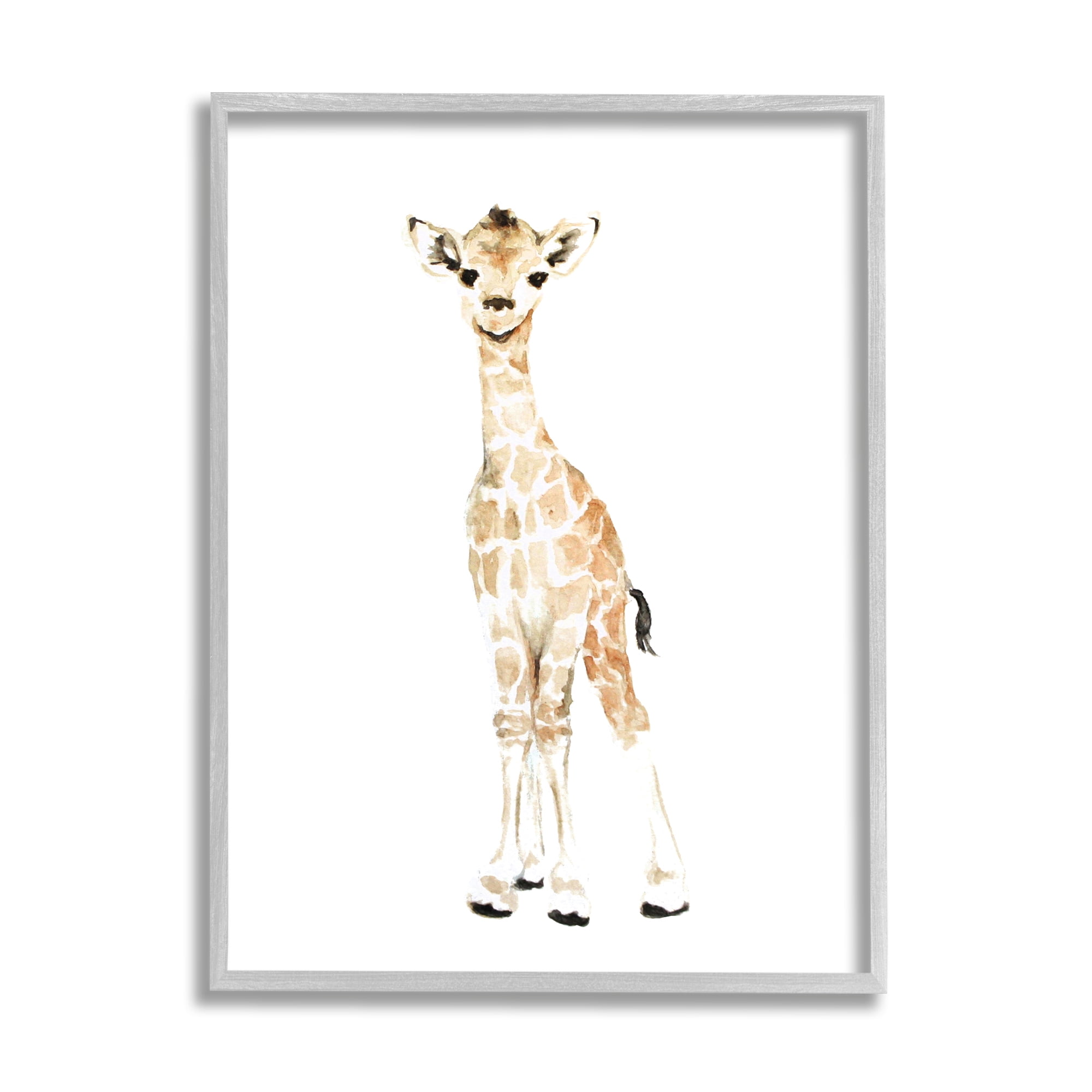 Stupell Industries Baby Giraffe Watercolor Portrait Children's Nursery Safari Animal, 11 x 14,Design by Fox Hollow Studios