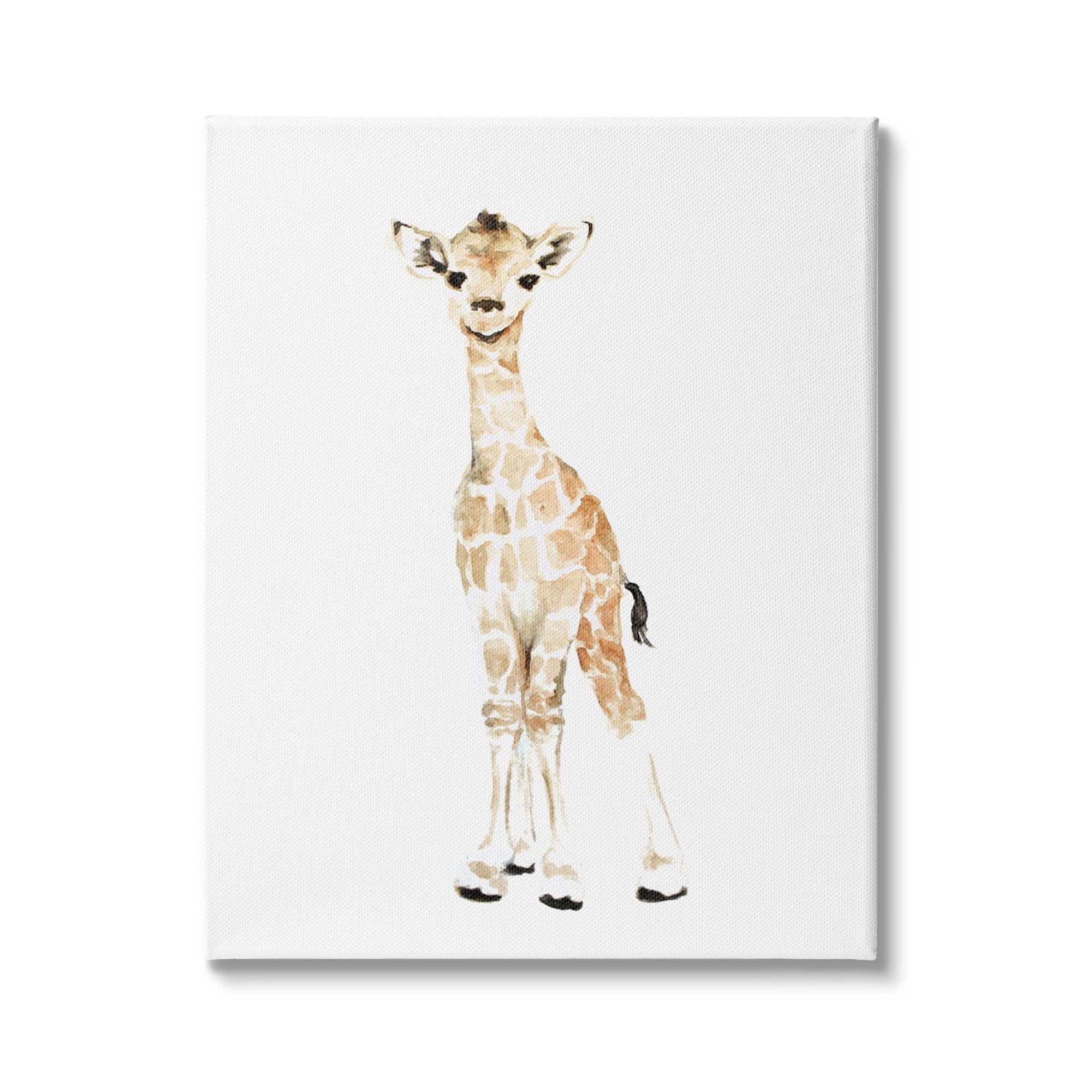 Baby Giraffe Watercolor Canvas Wall Art for Nursery, 16 x 20