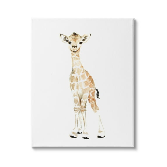 Stupell Industries Baby Giraffe Watercolor Portrait Children's Nursery Safari Animal, 30 x 40,Design by Fox Hollow Studios
