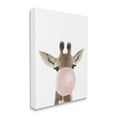 thumbnail image 1 of Stupell Industries Baby Giraffe with Pink Bubble Gum Safari Animal Canvas Wall Art, 16 x 20, Design by Leah Straatsma, 1 of 6