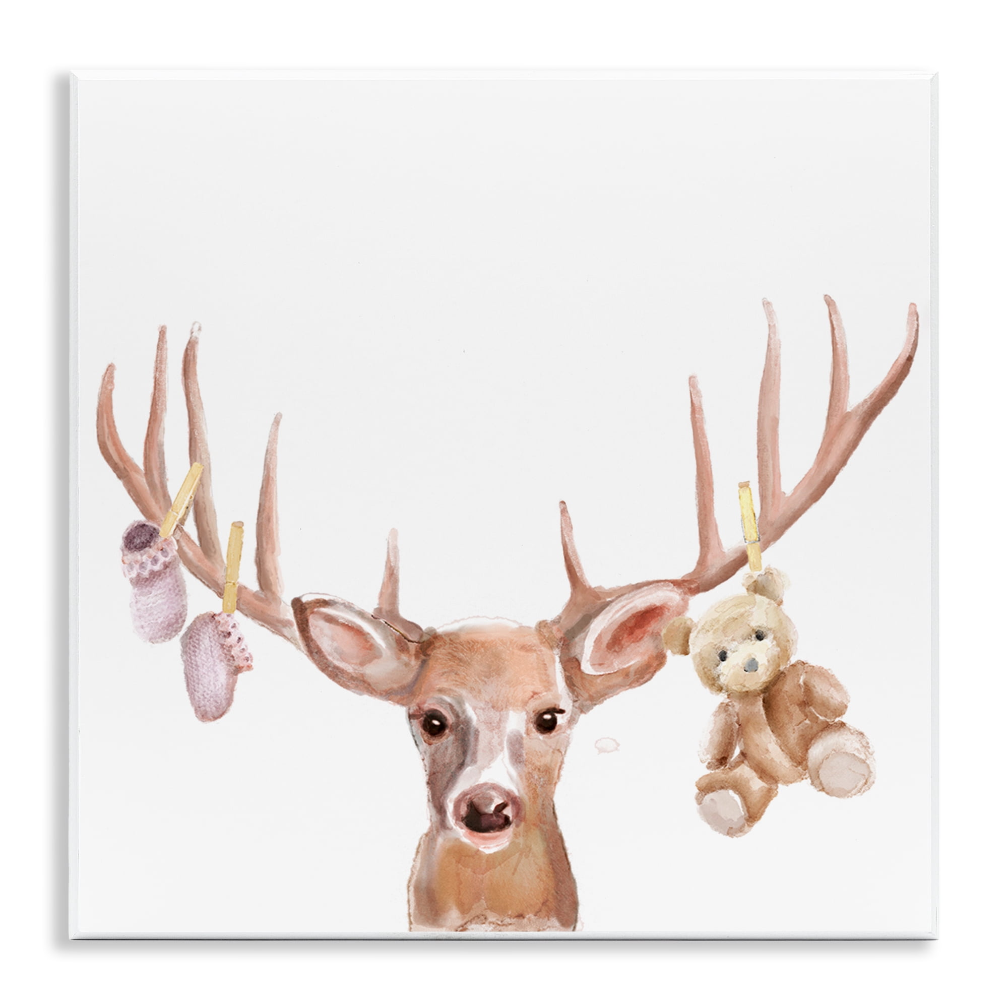 Stupell Industries Baby Girl Deer Antlers Wall Plaque Art, design by Ali Lynne