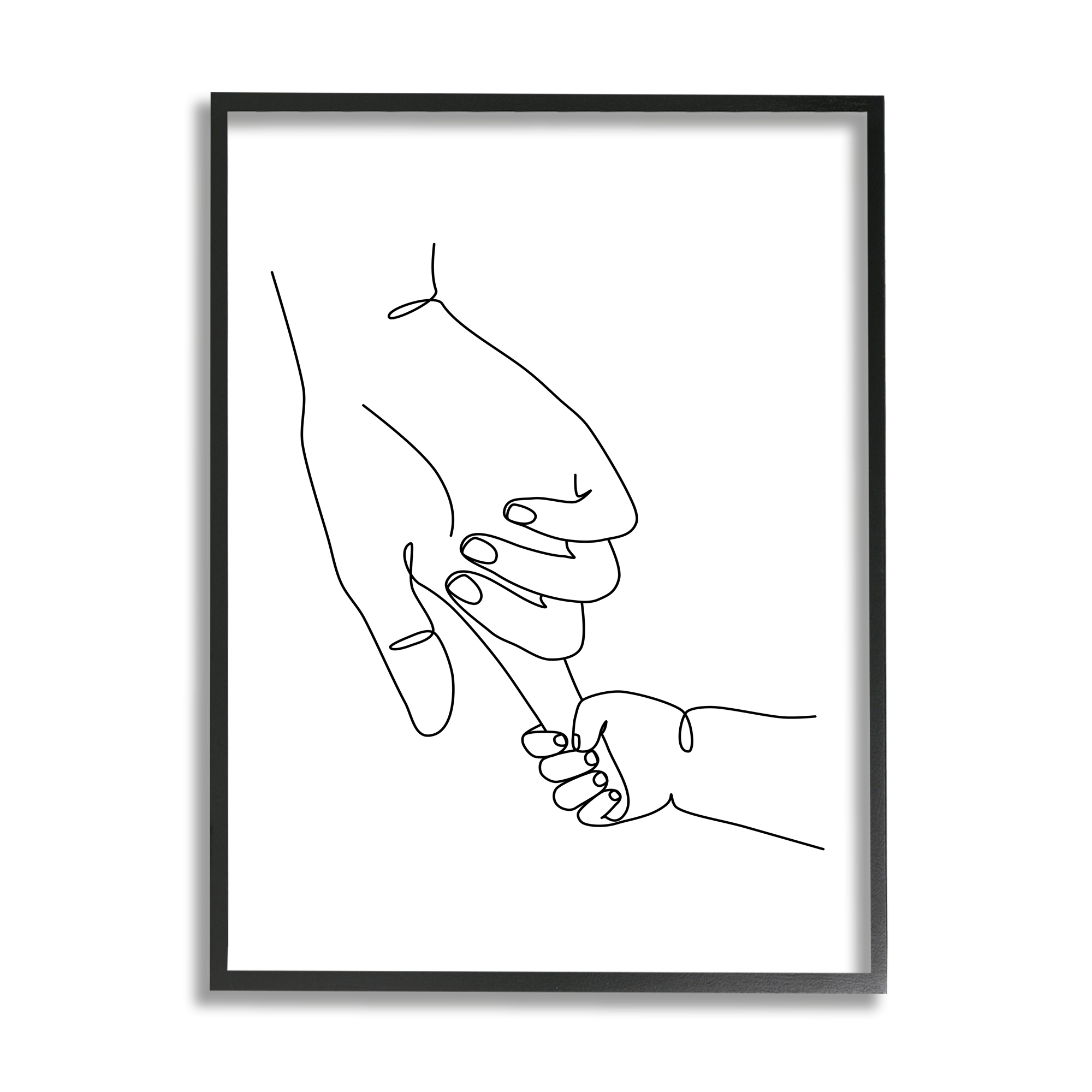 Stupell Industries Baby Hands Holding Index Finger Minimal Line Drawing, 11 x 14, Designed by JJ Design House LLC