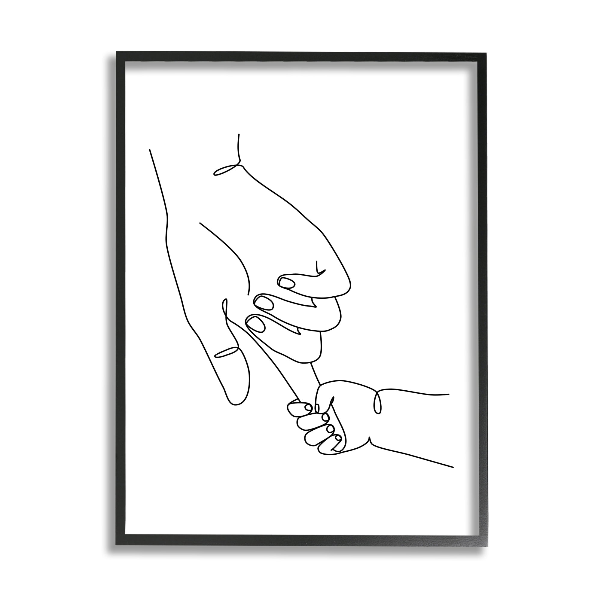 Stupell Industries Baby Hands Holding Index Finger Minimal Line Drawing, 16 x 20, Designed by JJ Design House LLC