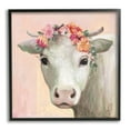 thumbnail image 1 of Stupell Industries Baby Horned Cattle Wildflower Floral Crown Soft Pink, 12 x 12, Design by Julia Purinton, 1 of 5
