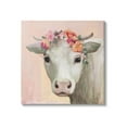 thumbnail image 1 of Stupell Industries Baby Horned Cattle Wildflower Floral Crown Soft Pink, 24 x 24, Design by Julia Purinton, 1 of 6