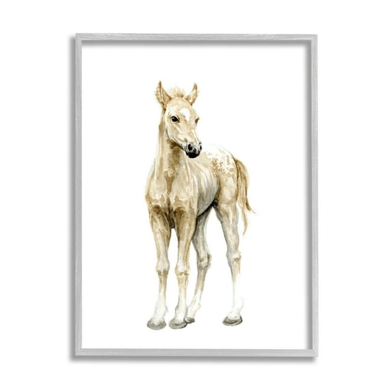 Stupell Industries Baby Horse Foal Watercolor Portrait Kids' Nursery Animal, 16 x 20,Design by Fox Hollow Studios