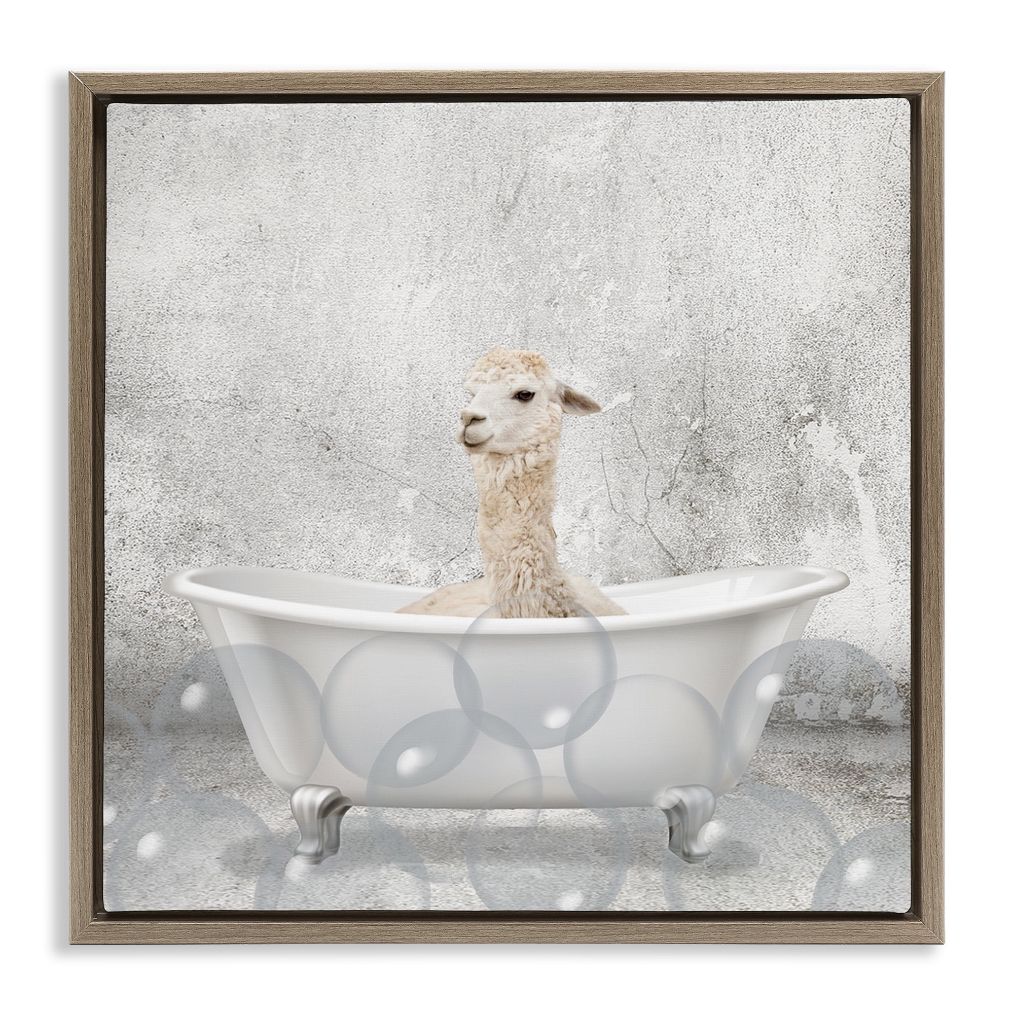 Stupell Industries Baby Llama Bath Time Animals & Insects Painting