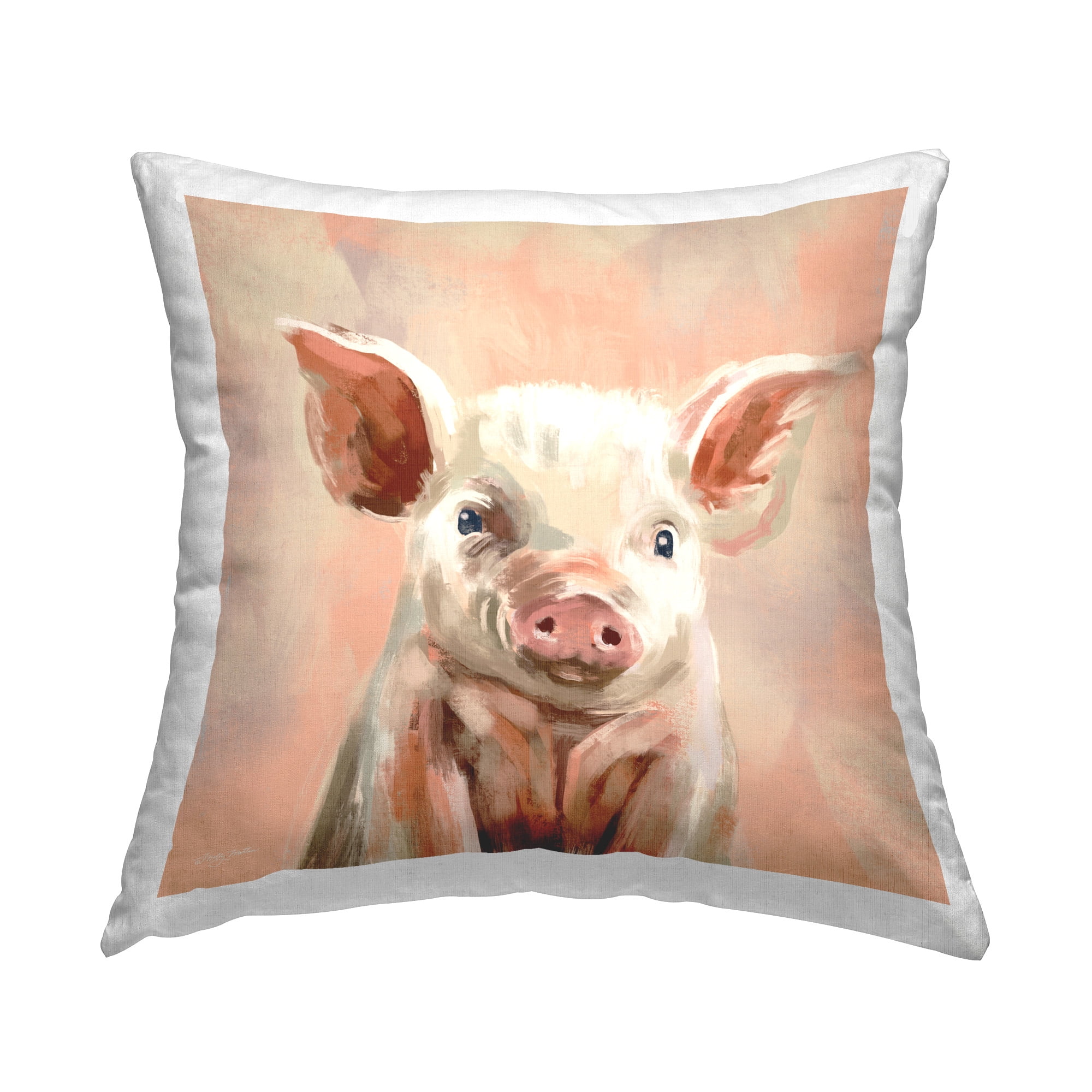 Stupell Industries Baby Piglet Portrait Decorative Printed Throw Pillow Design by Molly Mattin