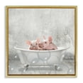 thumbnail image 1 of Stupell Industries Baby Piglets Bath Time Animals & Insects Painting Gold Floater Framed Canvas Art Print Wall Art, 25 x 25, 1 of 9