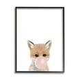 thumbnail image 1 of Stupell Industries Baby Red Fox with Pink Bubble Gum Woodland Animal Black Framed, 11 x 14, Design by Leah Straatsma, 1 of 7