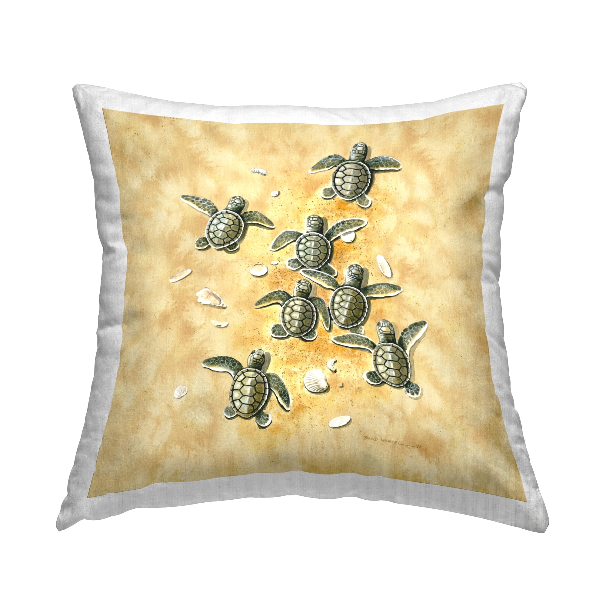 Stupell Industries Baby Sea Turtles Shore Decorative Printed Throw Pillow Design by Art Brands Holdings, LLC..