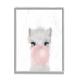 thumbnail image 1 of Stupell Industries Baby Woodland Alpaca with Pink Bubble Gum Grey Framed, 16 x 20, Design by Leah Straatsma, 1 of 8