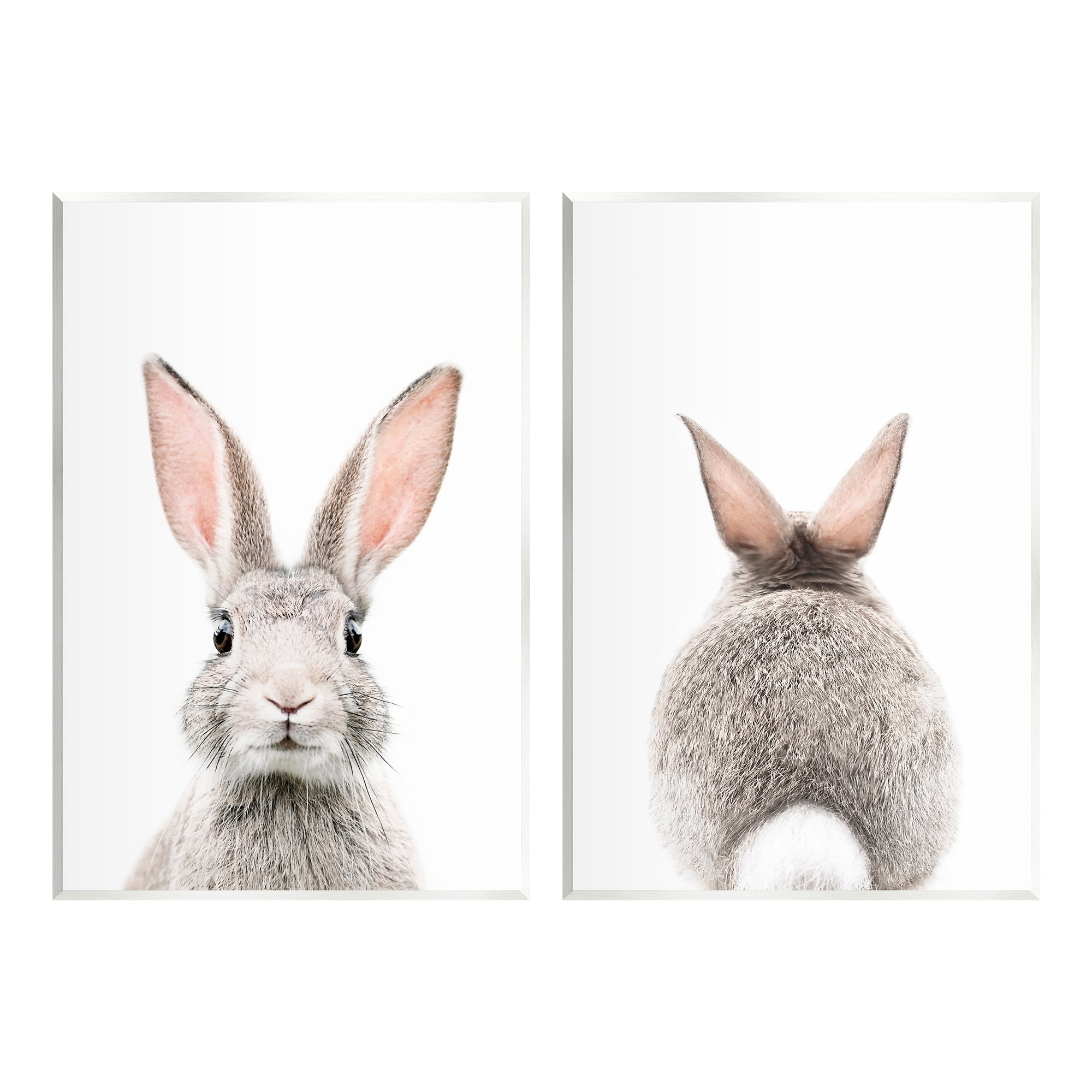 Stupell Industries Back & Front Bunnies Animals & Insects Painting Unframed Art Print Wall Art, 13 x 19, Set of 2