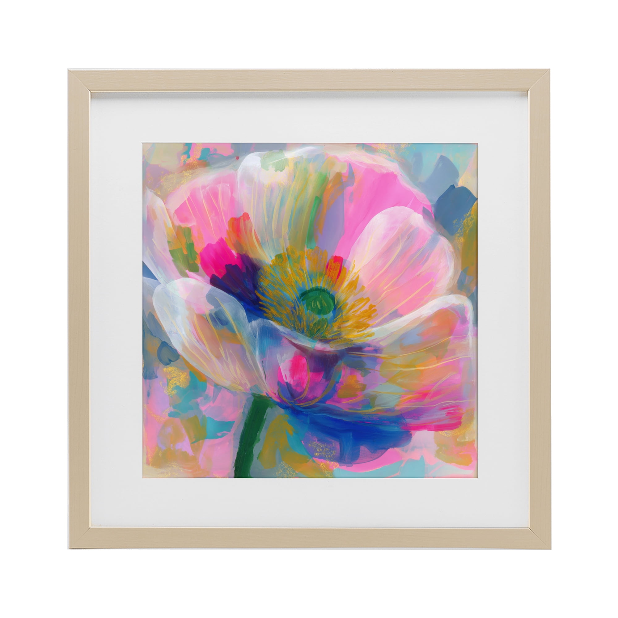 Stupell Industries Backlit Kaleidoscopic Poppy Birch Framed Print Under Glass, design by Chromatic Storm Studio