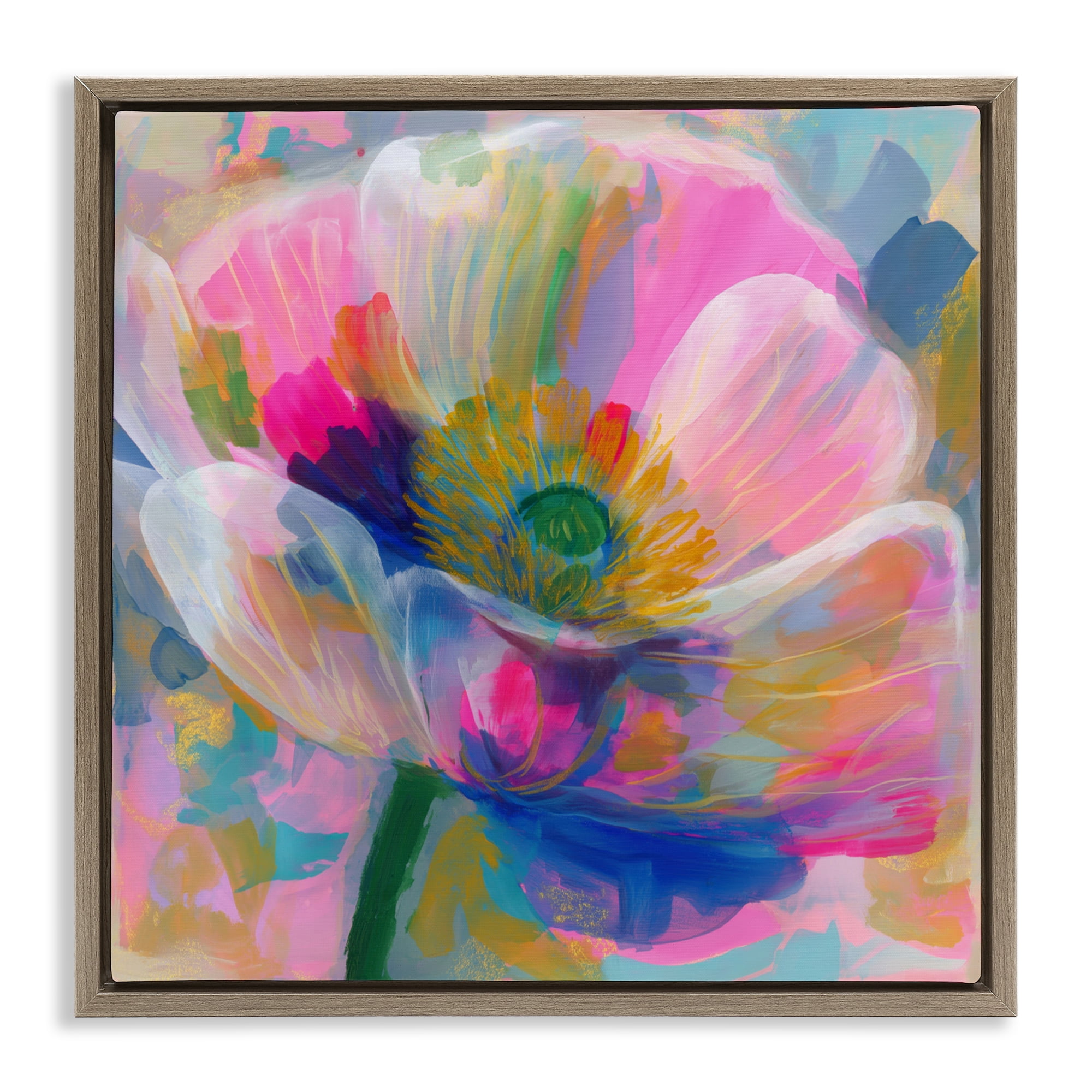 Stupell Industries Backlit Kaleidoscopic Poppy Brown Framed Floater Canvas Wall Art, design by Chromatic Storm Studio