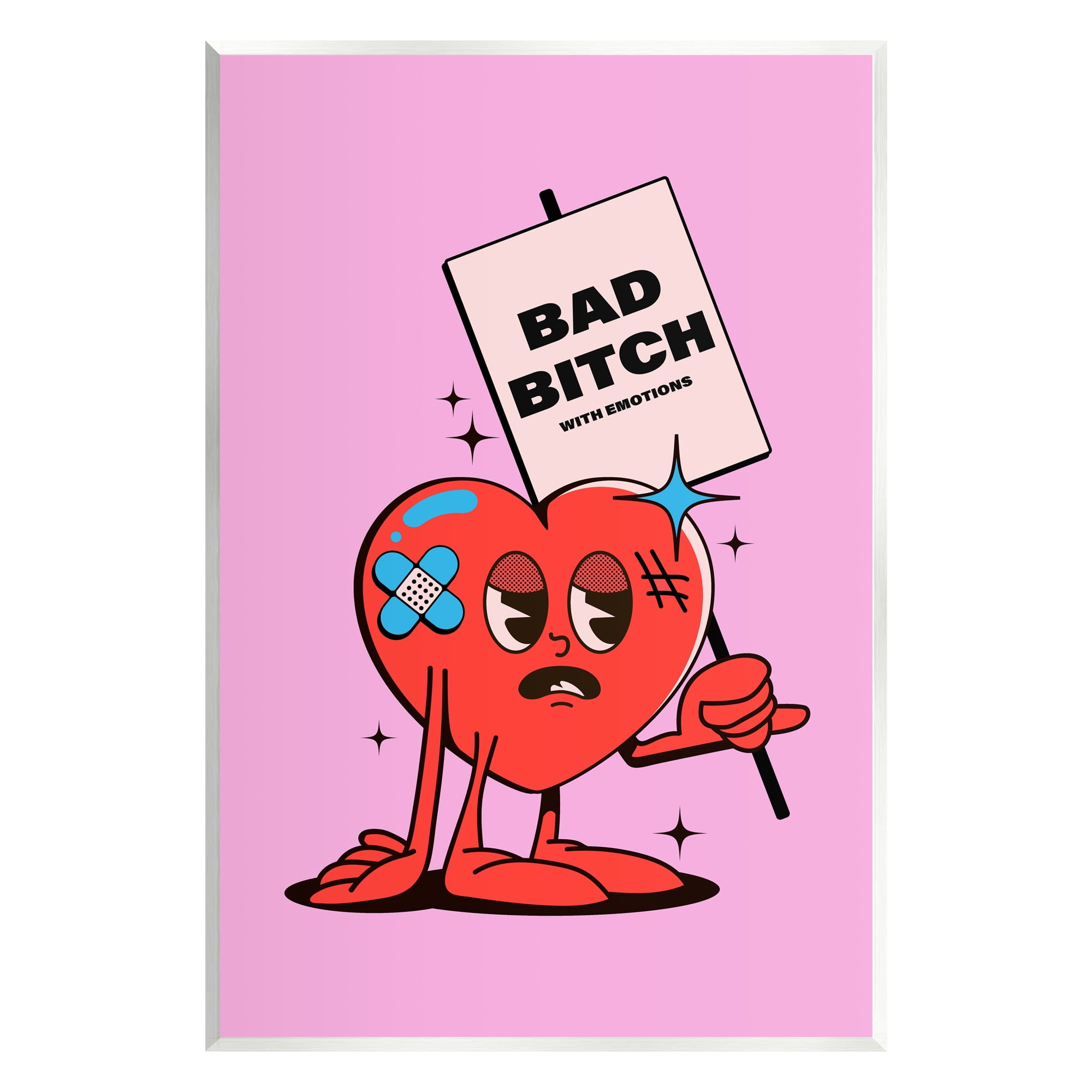 Stupell Industries Bad B*tch Emotional Heart Abstract Painting Unframed Art Print Wall Art, 13 x 19