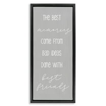 Stupell Industries Bad Ideas with Friends Typography Painting Black Floater Framed Art Print Wall Art, 11 x 25