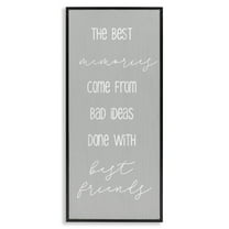 Stupell Industries Bad Ideas with Friends Typography Painting Black Framed Art Print Wall Art, 10 x 24