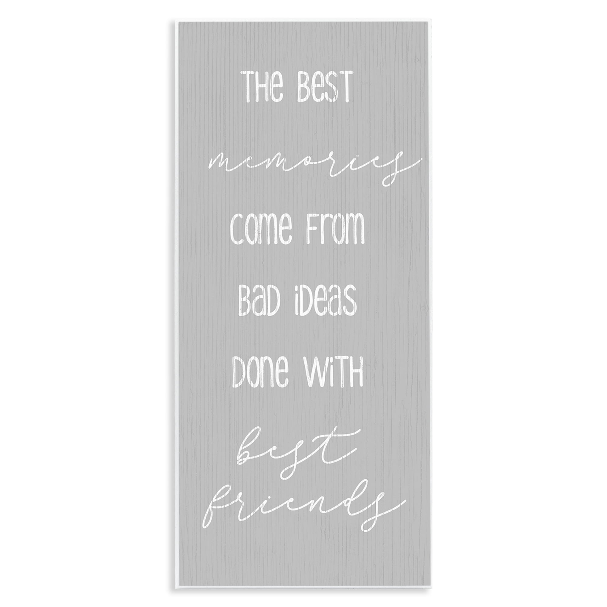 Stupell Industries Bad Ideas with Friends Typography Painting Unframed Art Print Wall Art, 7 x 17