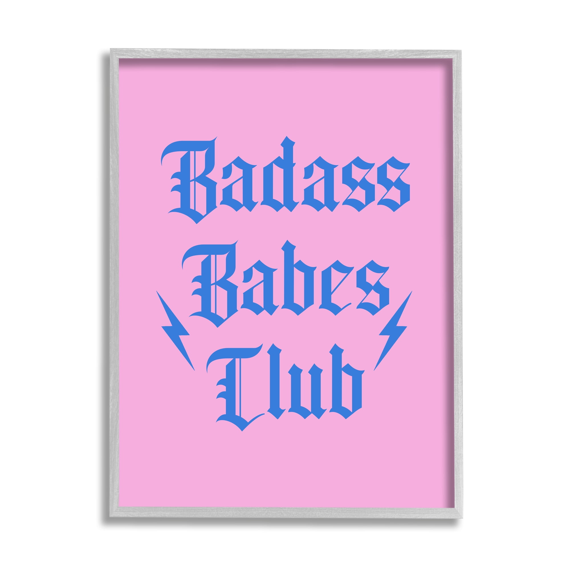 Badass Babes Club Pink and Blue Canvas Motivational Print