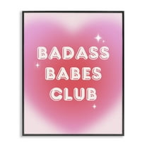 Stupell Industries Bad*ss Babes Club Text & Numbers Painting Black Framed Art Print Wall Art, 11 x 14