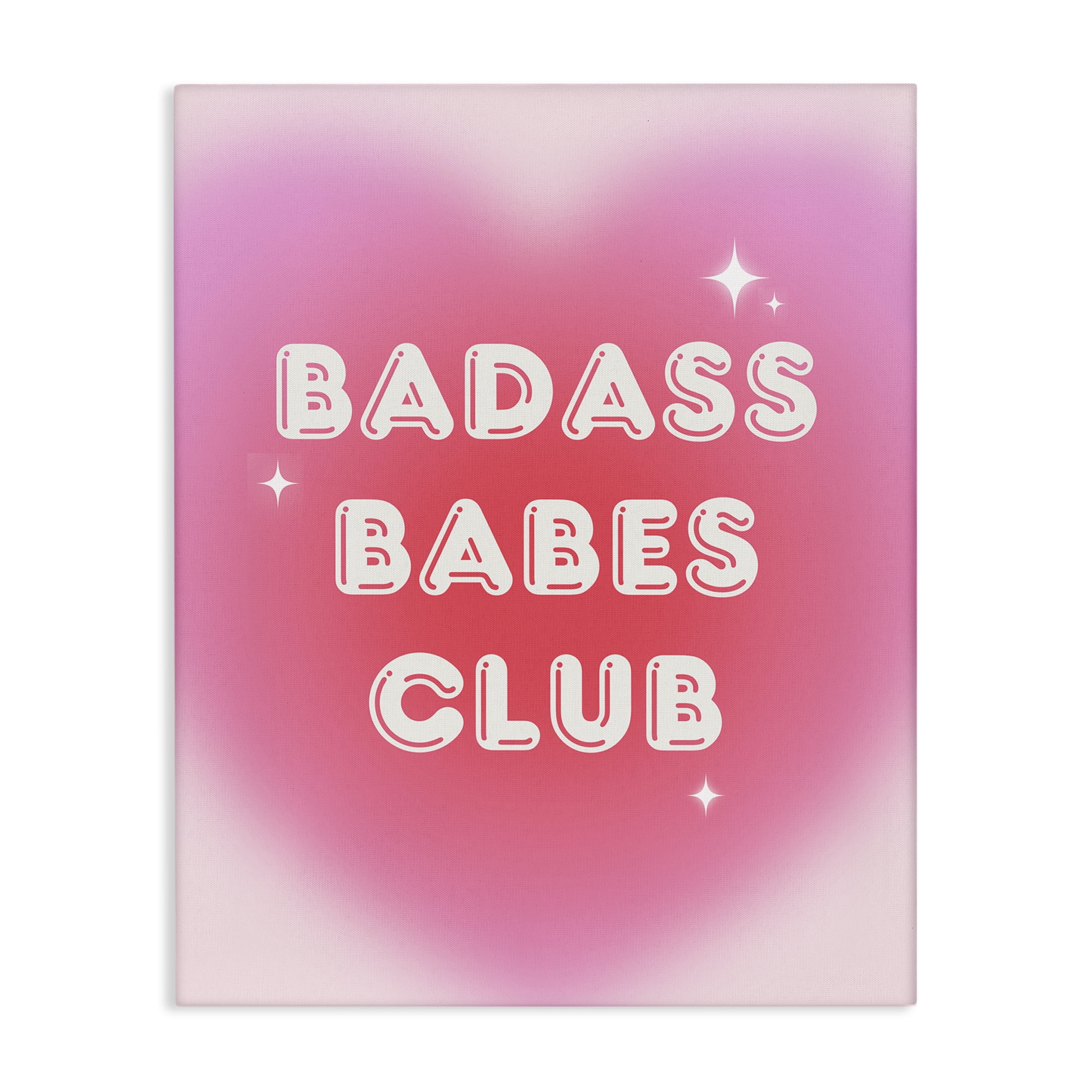 Stupell Industries Bad*ss Babes Club Text & Numbers Painting Wrapped Canvas Art Print Wall Art, 24 x 30