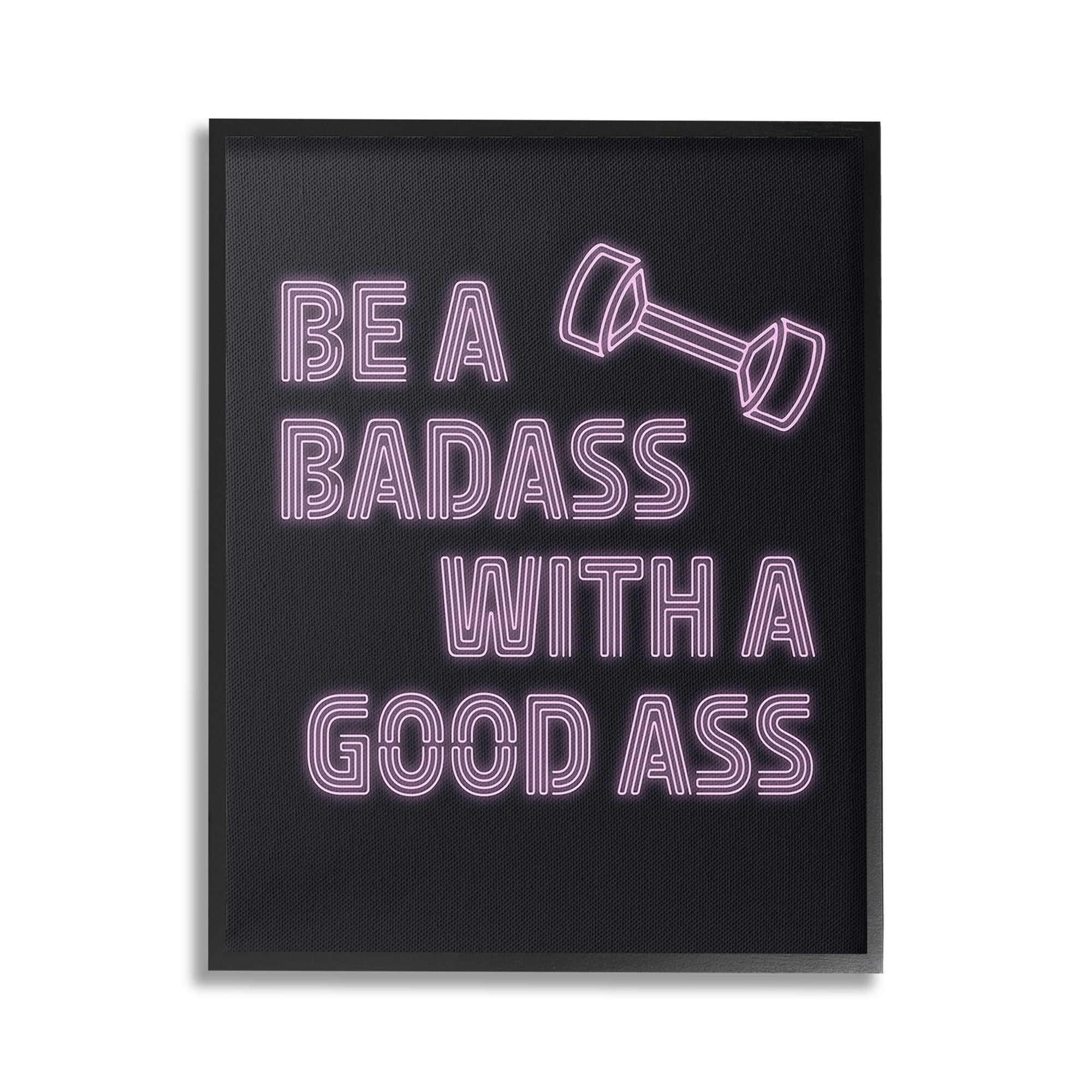 Stupell Industries Bad*ss With Good A** Inspirational Painting Black Framed Art Print Wall Art, 16 x 20