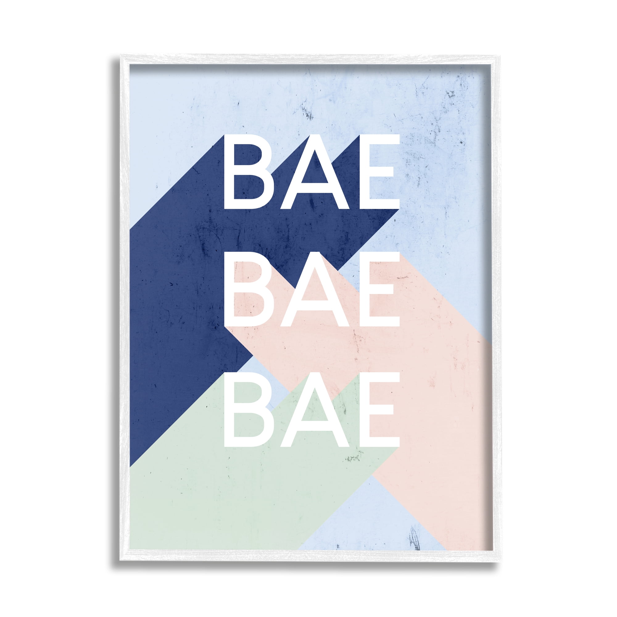 Stupell Industries Bae Bold Pop Typography Phrase Distressed Pattern, 11 x 14, Design by Daphne Polselli