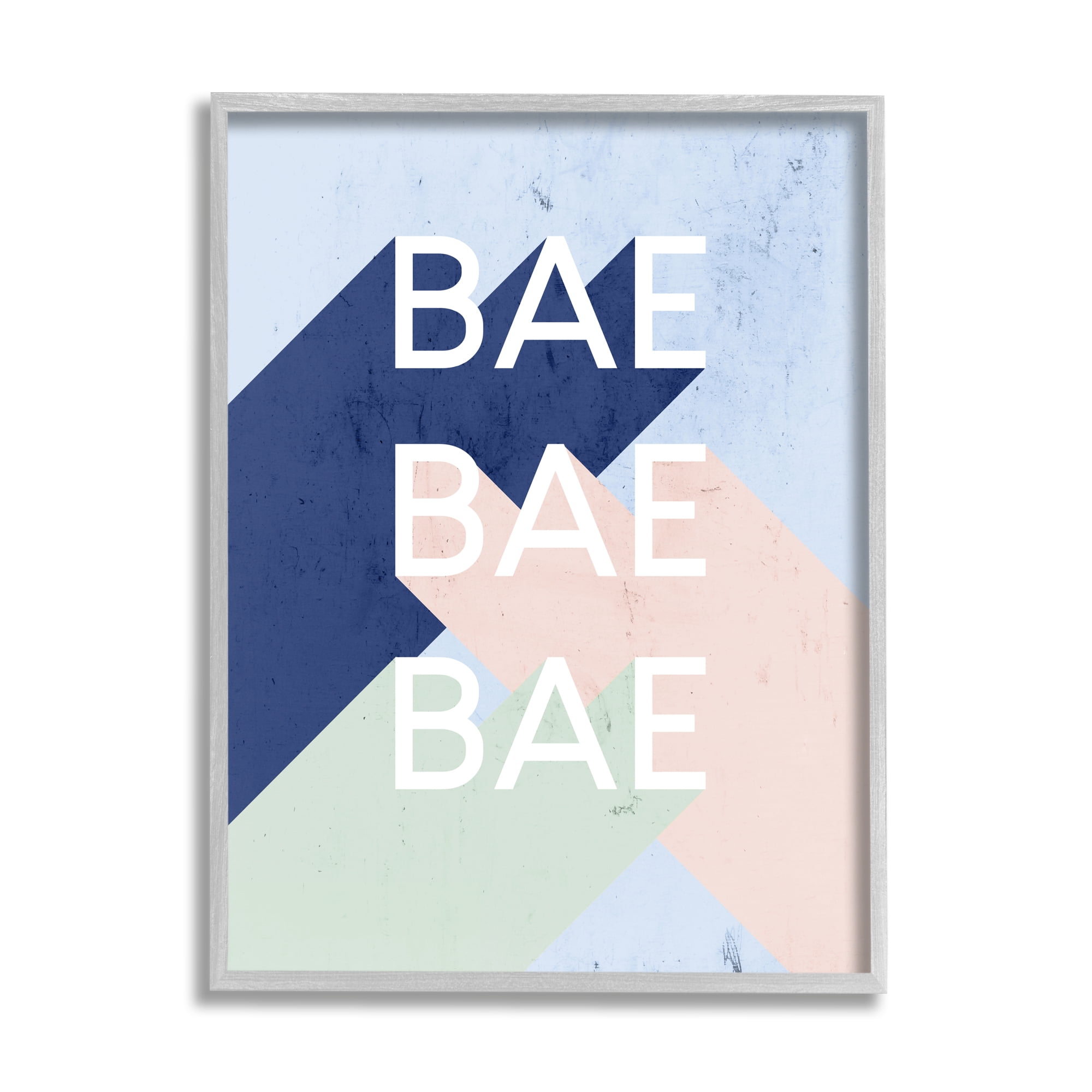 Stupell Industries Bae Bold Pop Typography Phrase Distressed Pattern, 16 x 20, Design by Daphne Polselli
