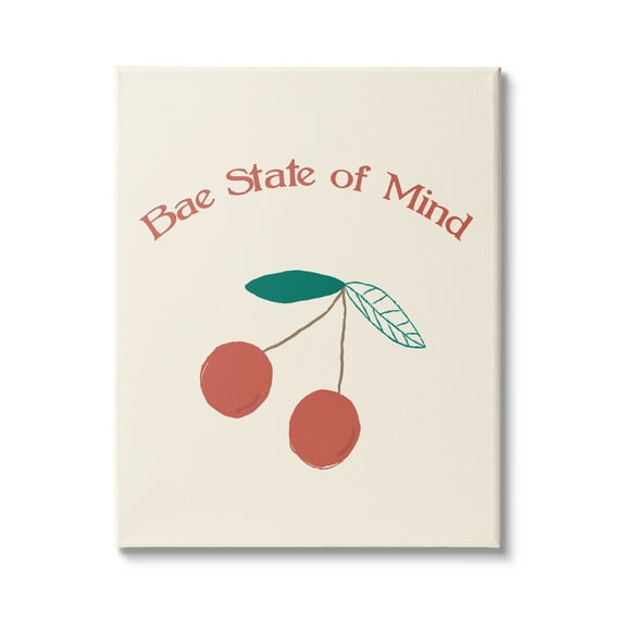 Stupell Industries Bae State of Mind Bold Red Cherry Fruit, 16 x 20, Design by Daphne Polselli