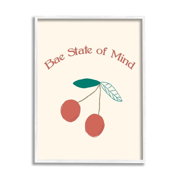 Stupell Industries Bae State of Mind Bold Red Cherry Fruit, 24 x 30, Design by Daphne Polselli