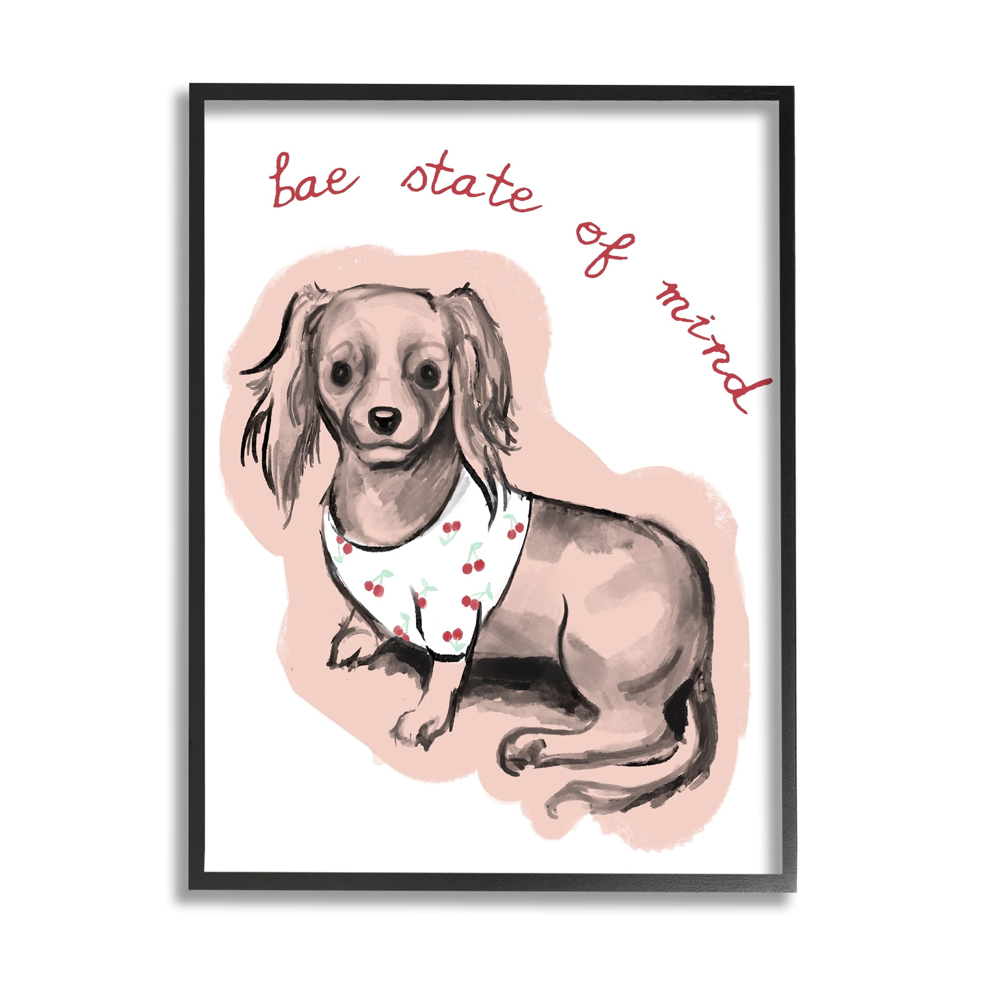Stupell Industries Bae State of Mind Phrase Chic Adorable Puppy, 16 x 20, Design by Daphne Polselli