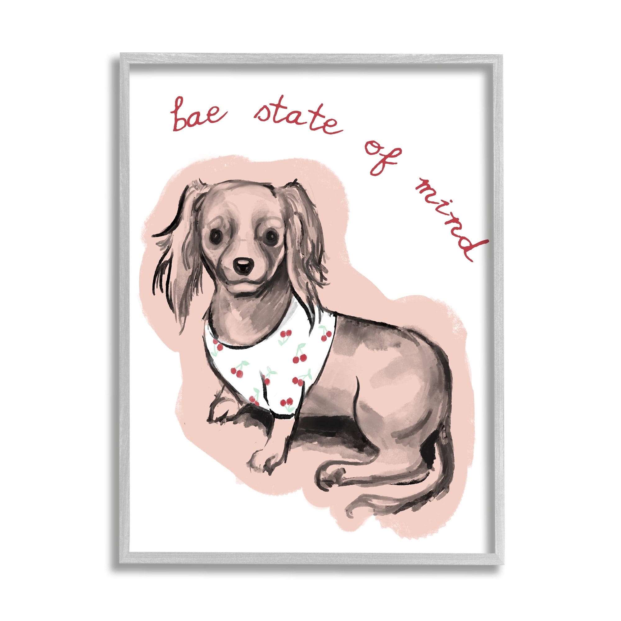Stupell Industries Bae State of Mind Phrase Chic Adorable Puppy, 16 x 20, Design by Daphne Polselli