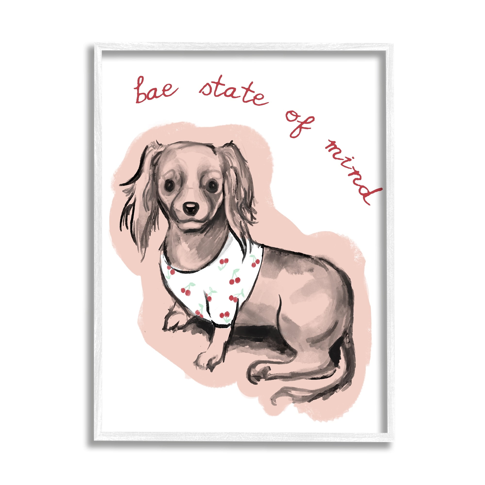 Stupell Industries Bae State of Mind Phrase Chic Adorable Puppy, 24 x 30, Design by Daphne Polselli