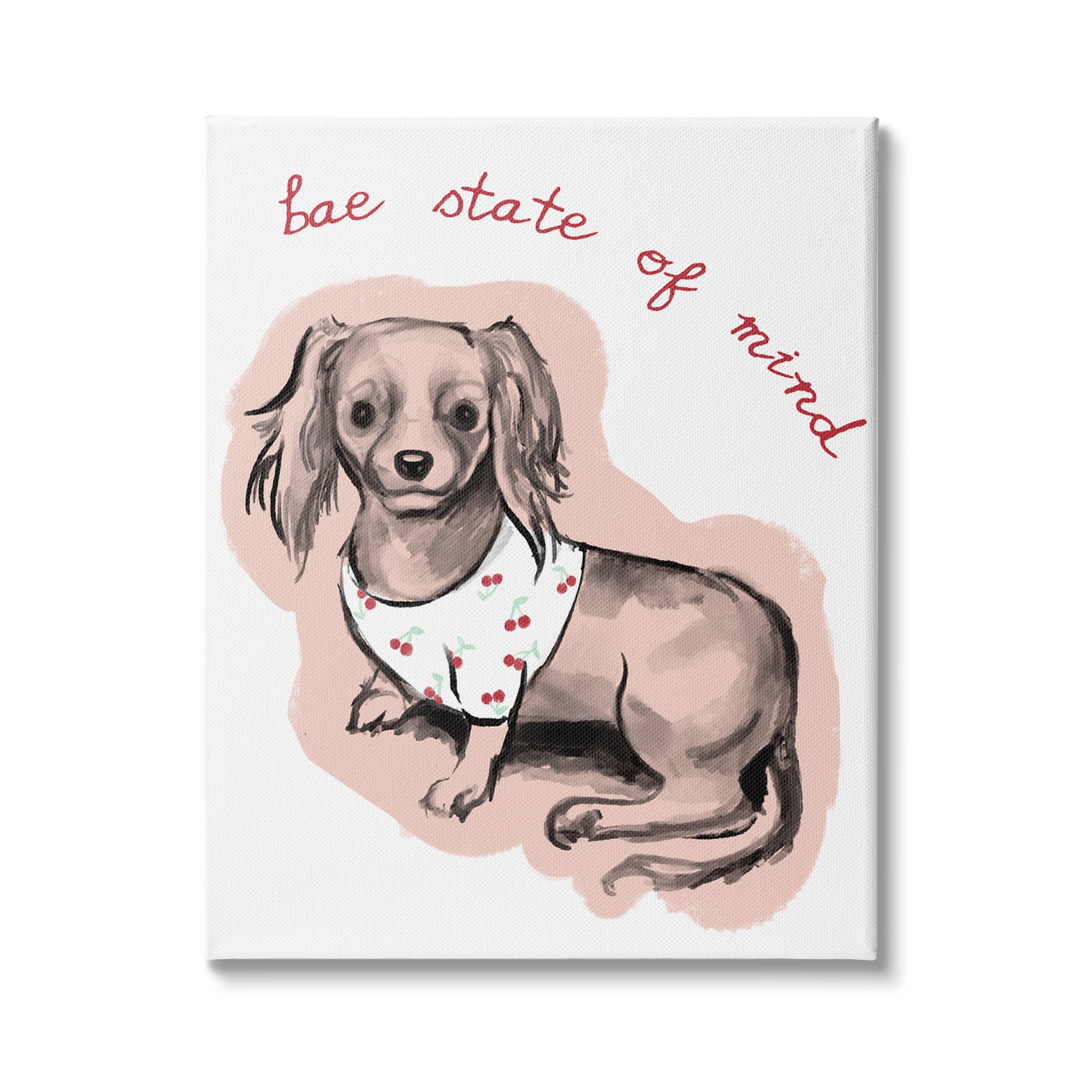 Stupell Industries Bae State of Mind Phrase Chic Adorable Puppy, 36 x 48, Design by Daphne Polselli