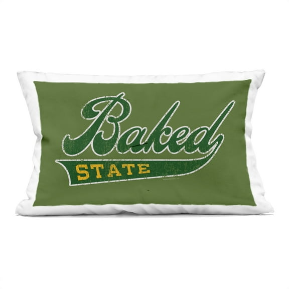 Stupell Industries Baked State Varsity Style 14" x 20" Text & Numbers Print Polyester Throw Pillow, Zip Closure 1 Count