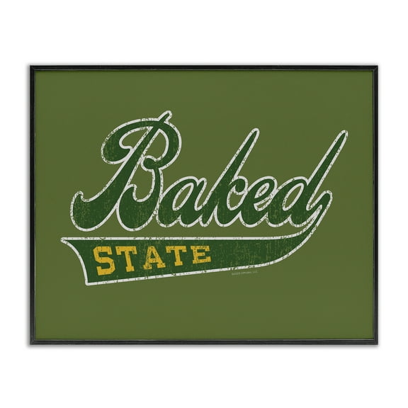 Stupell Industries Baked State Varsity Style Text & Numbers Painting Black Framed Art Print Wall Art, 14 x 11