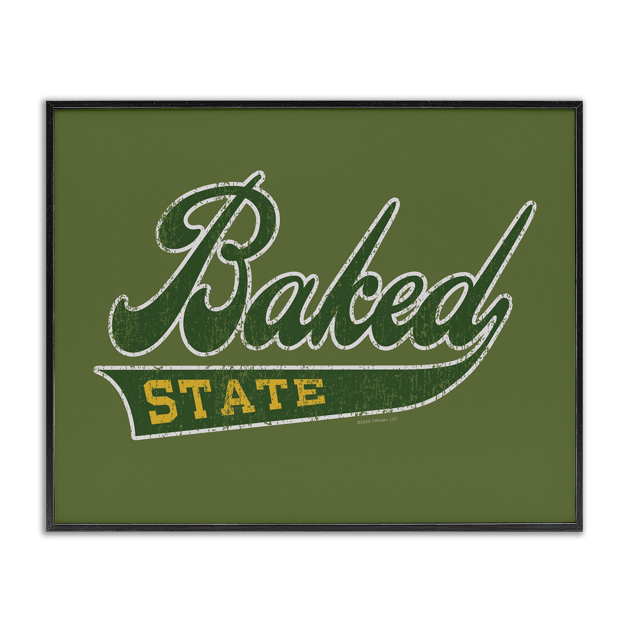 Stupell Industries Baked State Varsity Style Text & Numbers Painting Black Framed Art Print Wall Art, 30 x 24
