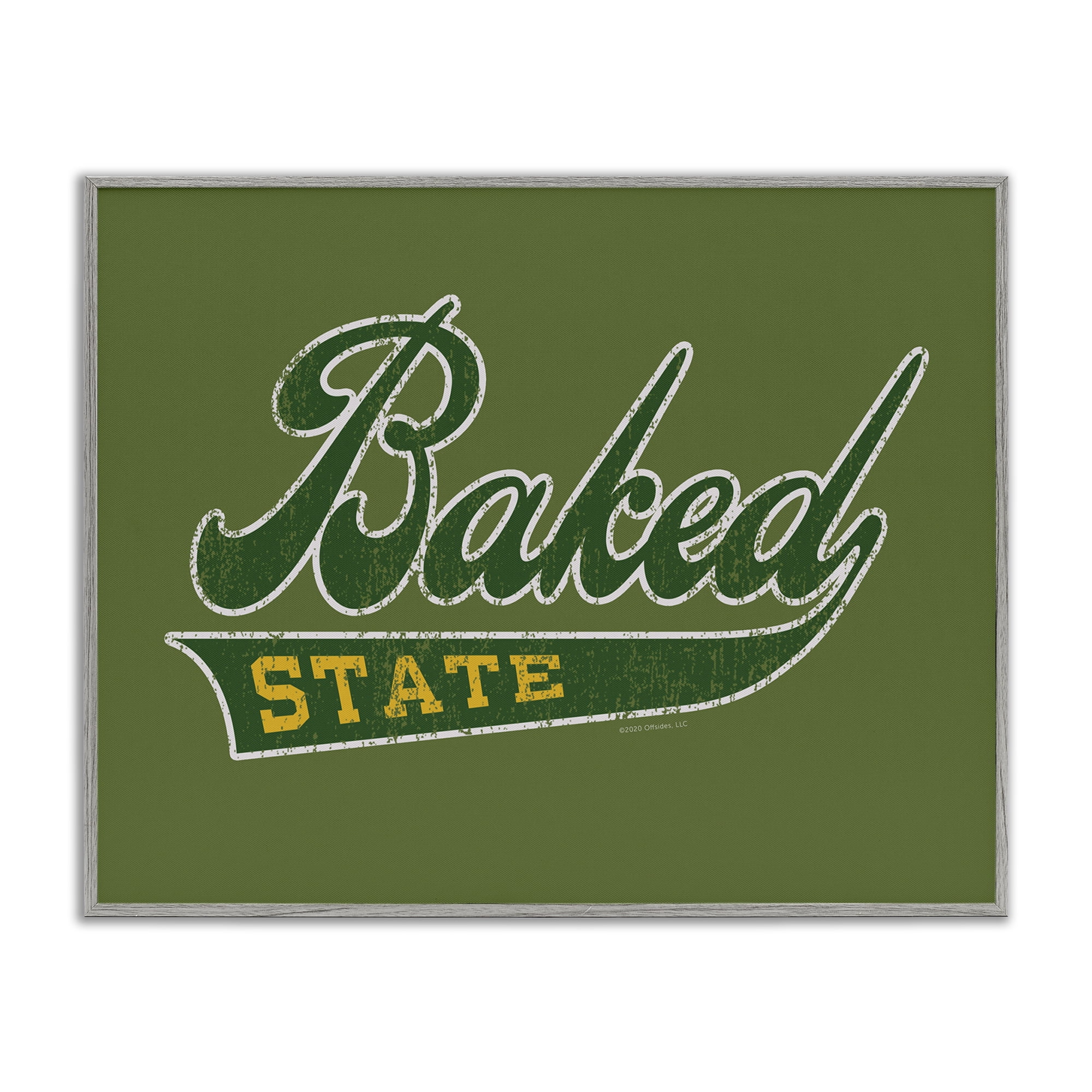 Stupell Industries Baked State Varsity Style Text & Numbers Painting Gray Framed Art Print Wall Art, 30 x 24
