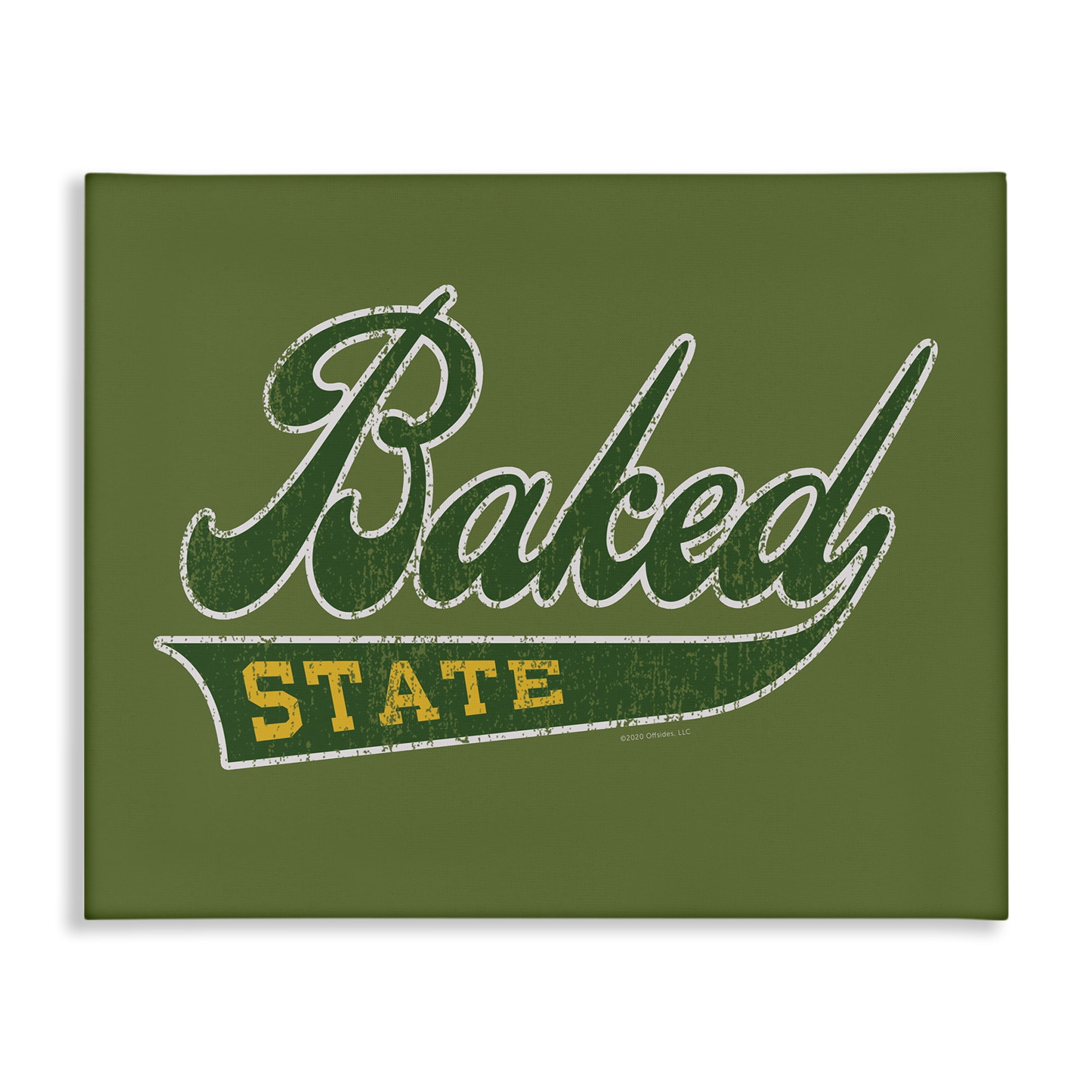 Stupell Industries Baked State Varsity Style Text & Numbers Painting Wrapped Canvas Art Print Wall Art, 48 x 36