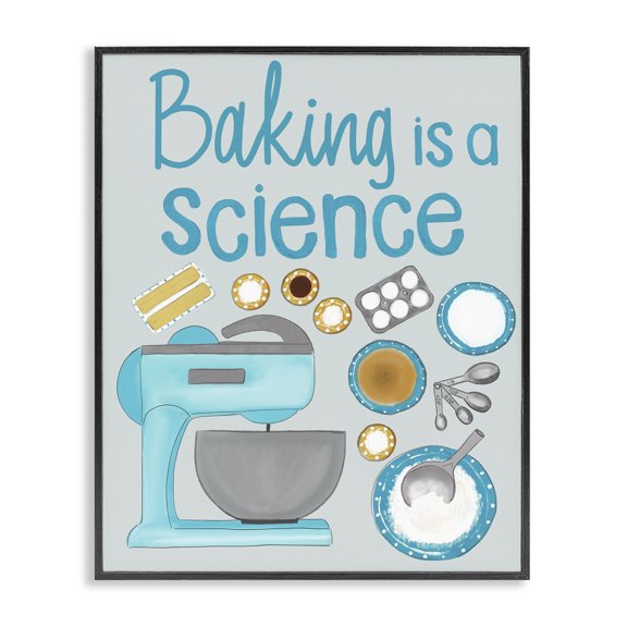 Stupell Industries Baking Is A Science Black Framed Giclee Art design by Christine Becker, 14 x 11