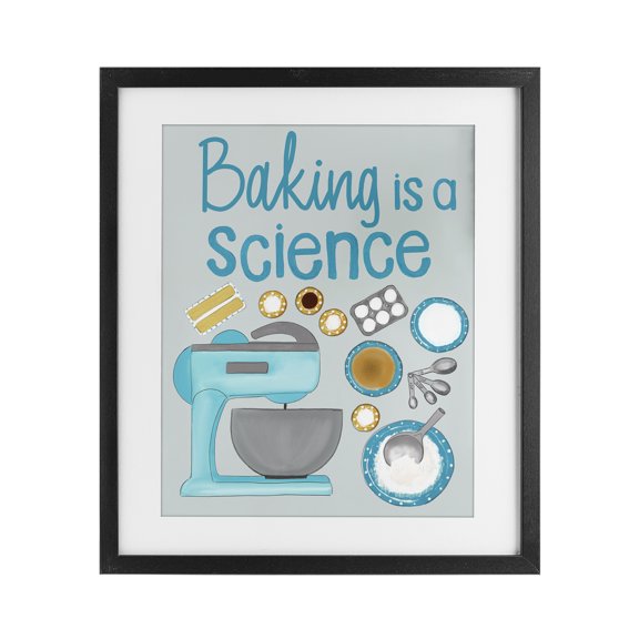Stupell Industries Baking Is A Science Black Framed Print Under Glass design by Christine Becker, 16 x 13