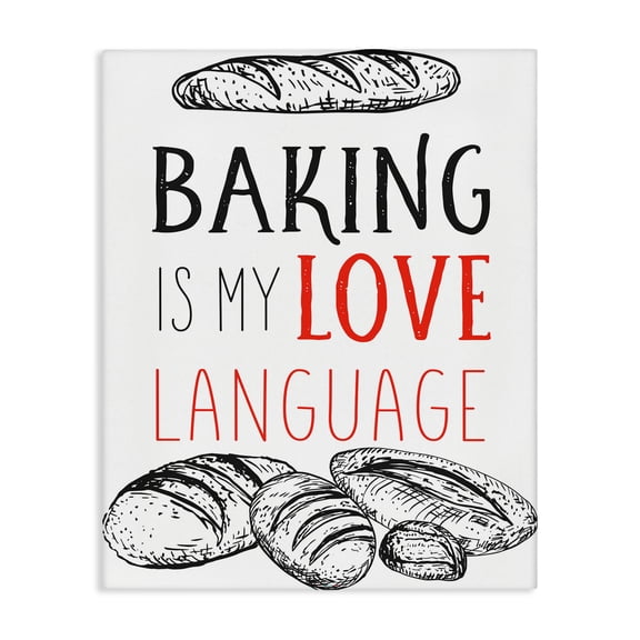 Stupell Industries Baking My Love Language Canvas Wall Art design by Diane Labombarbe, 40 x 30
