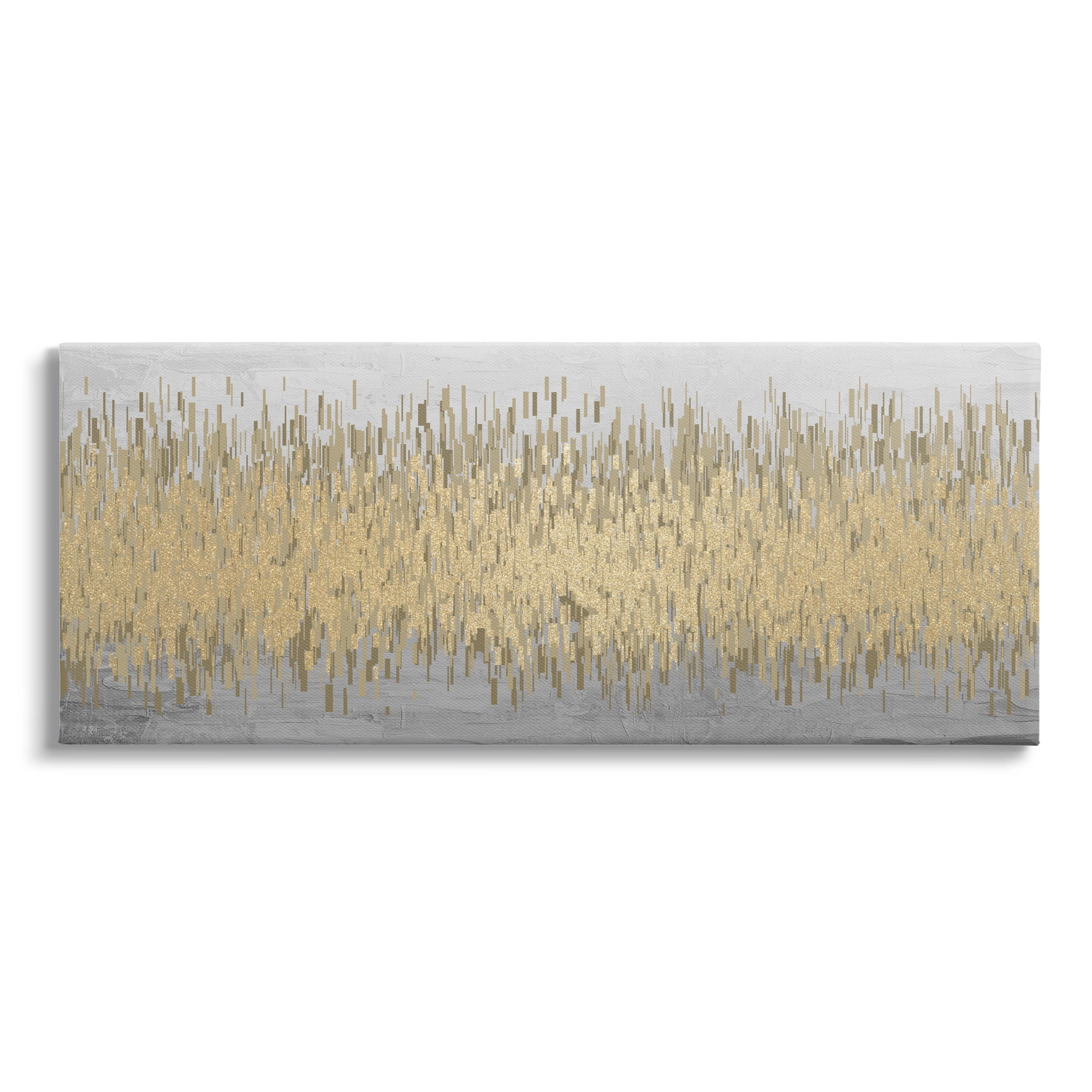 Stupell Industries Balance Gold Abstract Abstract Painting Gallery Wrapped Canvas Print Wall Art, 24 x 10