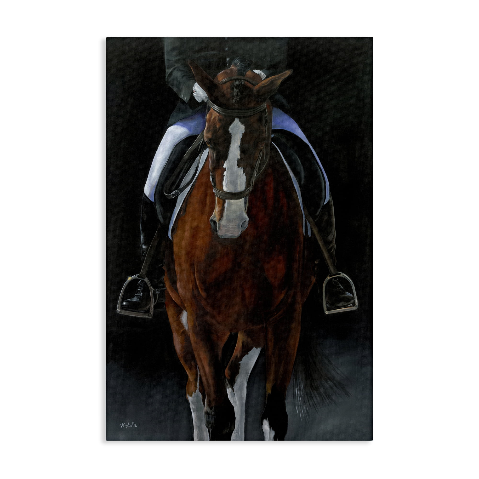 Stupell Industries Balance Trotting Horse Animals & Insects Painting Gallery Wrapped Canvas Art Print Wall Art, 30 x 45