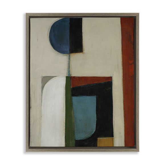 Stupell Industries Balanced Abstract Structure Brown Framed Floater Canvas Wall Art, design by Kippi Leonard